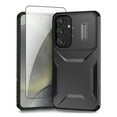 thumbnail image 1 of Allytechgroup Galaxy S24 FE Rugged Case with Screen Protector, Sliding Camera Lens Protector Bumper Shockproof Anti-Scratch Slim Phone Case Cover for Samsung Galaxy S24 FE, Black, 1 of 6