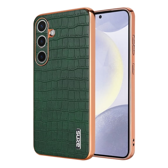 Allytechgroup Galaxy S24 Phone Case, Stylish Crocodile Pattern Slim Fit Shockproof Anti-Scratch Bumper Lightweight Case Cover for Samsung Galaxy S24, Green