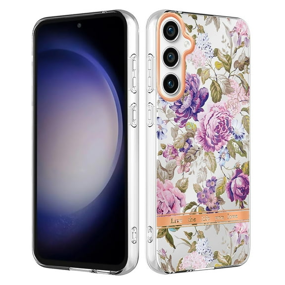 Allytechgroup Galaxy S24 Plus Case, 2024 Trendy Floral Series TPU Slim Back Cover Shell Shockproof Anti-Scratch Phone Case for Samsung Galaxy S24 Plus, Peony