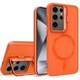 thumbnail image 1 of Allytechgroup Galaxy S24 Plus Case with Lens Stand, Magnetic Back Cover Support Car Mount Shockproof Anti-Scratch Bumper Phone Case for Samsung Galaxy S24 Plus, Orange, 1 of 7