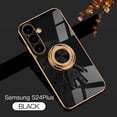 thumbnail image 1 of Allytechgroup Galaxy S24 Plus Case with Stand, Cute Spacemen Design Plating Back Cover Slim Fit Bumper Shockproof Protective Phone Case for Samsung Galaxy S24 Plus, Black, 1 of 11