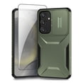 thumbnail image 1 of Allytechgroup Galaxy S24 Plus Rugged Case with Screen Protector, Sliding Camera Lens Protector Bumper Shockproof Anti-Scratch Slim Phone Case Cover for Samsung Galaxy S24 Plus, Darkgreen, 1 of 6