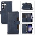 thumbnail image 1 of Allytechgroup Galaxy S24 Plus Wallet Case with 9 Cards Holder 2 Cash Pocket, Premium PU Leather Retro Flip Stand Magnetic Closure Hand Wrist Phone Case for Samsung Galaxy S24 Plus, Darkblue, 1 of 7