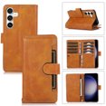 thumbnail image 1 of Allytechgroup Galaxy S24 Plus Wallet Case with 9 Cards Holder 2 Cash Pocket, Premium PU Leather Retro Flip Stand Magnetic Closure Hand Wrist Phone Case for Samsung Galaxy S24 Plus, Orange, 1 of 7
