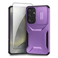 thumbnail image 1 of Allytechgroup Galaxy S24 Rugged Case with Screen Protector, Sliding Camera Lens Protector Bumper Shockproof Anti-Scratch Slim Phone Case Cover for Samsung Galaxy S24, Purple, 1 of 6