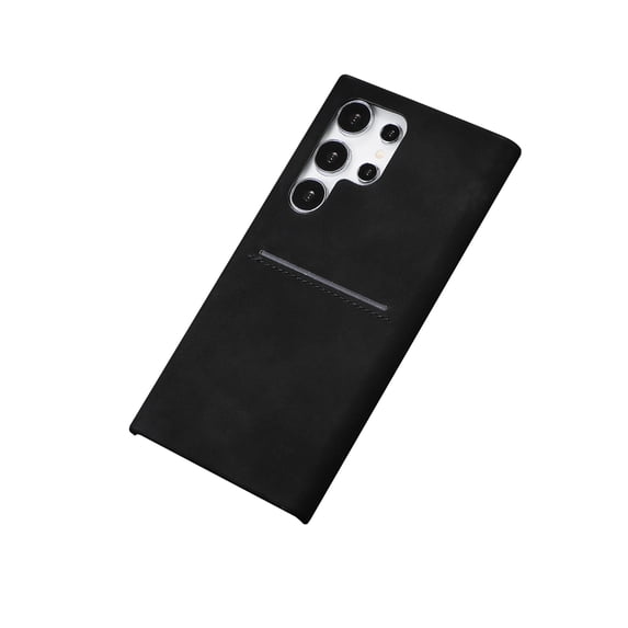 Allytechgroup Galaxy S24 Ultra Case Cover, Slim & Stylish Phone Case for Samsung Galaxy S24 Ultra, PU Leather Back Cover with Card Slot & Shockproof Protection, Black
