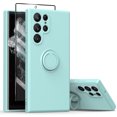 thumbnail image 1 of Allytechgroup Galaxy S24 Ultra Case with Tempered Glass Screen Protector, Support Fingerprint Unlock Ring Holder Stand Compatible with Car Mount Shockproof Case for Samsung Galaxy S24 Ultra, Lightcyan, 1 of 7