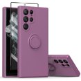 thumbnail image 1 of Allytechgroup Galaxy S24 Ultra Case with Tempered Glass Screen Protector, Support Fingerprint Unlock Ring Holder Stand Compatible with Car Mount Shockproof Case for Samsung Galaxy S24 Ultra, Purple, 1 of 7