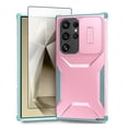 thumbnail image 1 of Allytechgroup Galaxy S24 Ultra Rugged Case with Screen Protector, Sliding Camera Lens Protector Bumper Shockproof Anti-Scratch Slim Phone Case Cover for Samsung Galaxy S24 Ultra, Rosegold, 1 of 6