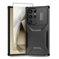 thumbnail image 1 of Allytechgroup Galaxy S24 Ultra Rugged Case with Screen Protector, Sliding Camera Lens Protector Bumper Shockproof Anti-Scratch Slim Phone Case Cover for Samsung Galaxy S24 Ultra, Black, 1 of 6