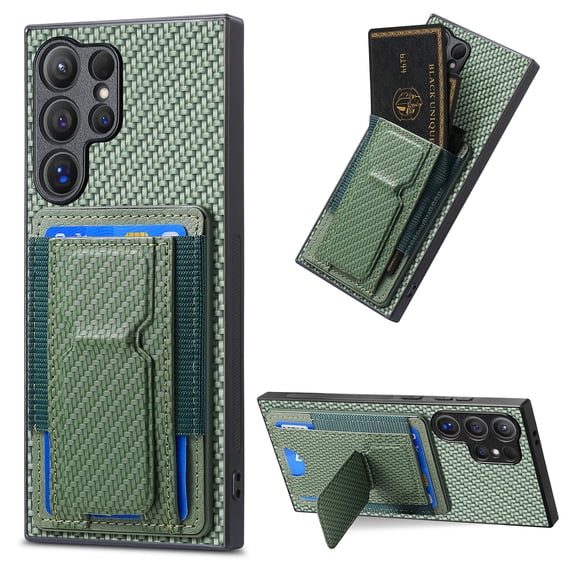 Allytechgroup for Galaxy S24 Ultra Wallet Case with Cards Holder, Slim Phone Case with Kickstand Anti-Scratch Shockproof and Anti-Scratch Back Cover for Samsung Galaxy S24 Ultra, Green