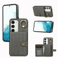 thumbnail image 1 of Allytechgroup Galaxy S24 Wallet Case with Cards Slots & Ring Holder, Premium Leather Kickstand Shockproof Retro Bumper Anti-Scratch Phone Case Cover for Samsung Galaxy S24, Gray, 1 of 7