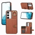 thumbnail image 1 of Allytechgroup Galaxy S24 Wallet Case with Cards Slots & Ring Holder, Premium Leather Kickstand Shockproof Retro Bumper Anti-Scratch Phone Case Cover for Samsung Galaxy S24, Brown, 1 of 7