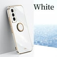 thumbnail image 1 of Allytechgroup Galaxy S25 Case with Ring Holder, Electroplating TPU Kickstand Shockproof Glossy Anti-Scratch Drop Protection Bumper Cover for Samsung Galaxy S25 6.2" - White, 1 of 5