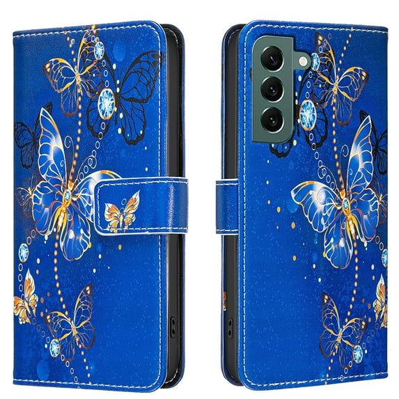 Allytechgroup Galaxy S25 Case Wallet Cover with Card Holder, Flip PU Leather Phone Case for Samsung Galaxy S25 with RFID Blocking, Kickstand & Magnetic Closure, Purple Butterfly