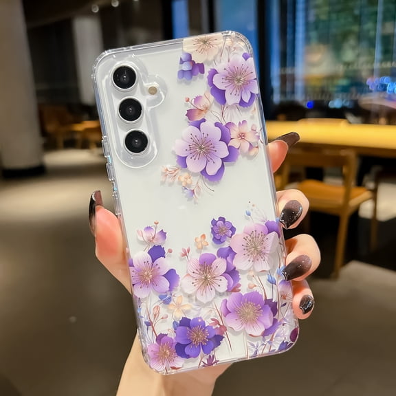 Allytechgroup Galaxy S25 Edge Case Clear, Samsung S25 Edge Cover, Fashion Flowers Design Slim Shell Back Cover Shockproof Anti-Scratch Bumper Luxury Phone Case for Samsung Galaxy S25 Edge