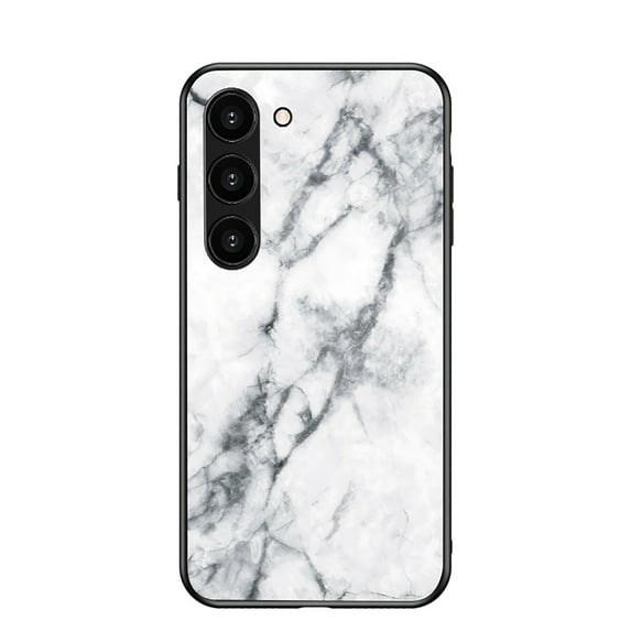 Allytechgroup Galaxy S25 Edge Case Marble, Tempered Glass Back Cover Slim Fit Shockproof Anti-Scratch Lightweight Shockproof Phone Case for Samsung Galaxy S25 Edge - White