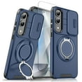 thumbnail image 1 of Allytechgroup Galaxy S25 Edge Case with Screen Protector, Heavy Duty Shockproof Phone Case for Samsung Galaxy S25 Edge with Ring Bracket, Rotating Kickstand, Sliding Camera Cover for S25 Edge,Blue, 1 of 10