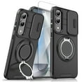 thumbnail image 1 of Allytechgroup Galaxy S25 Edge Case with Screen Protector, Heavy Duty Shockproof Phone Case for Samsung Galaxy S25 Edge with Ring Bracket, Rotating Kickstand, Sliding Camera Cover for S25 Edge,Black, 1 of 10