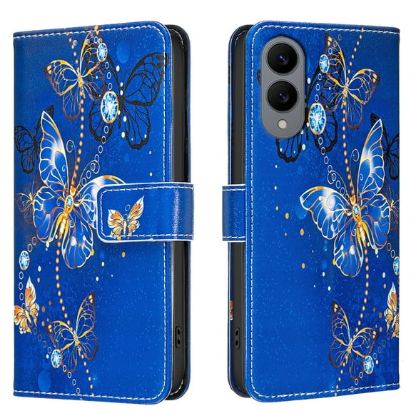 Allytechgroup Galaxy S25 Edge Case Wallet Cover with Card Holder, Flip PU Leather Phone Case for Samsung Galaxy S25 Edge with RFID Blocking, Kickstand & Magnetic Closure, Purple Butterfly