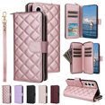 thumbnail image 1 of Allytechgroup Galaxy S25 Edge Wallet Case with Zipper Pocket & Cards Slots, Crossbody Lanyard + Hand Strap Stand Shockproof PU Leather Flip Cover Phone Case for Samsung Galaxy S25 Edge, Rosegold, 1 of 7