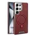 thumbnail image 1 of Allytechgroup for Galaxy S25 Plus Case, [Compatible with Magsafe] Ring Holder Kickstand Premium Retro PU Leather + TPU Anti-Scratcch Protective Phone Case for Samsung Galaxy S25+, Red, 1 of 6