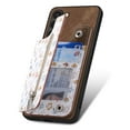 thumbnail image 1 of Allytechgroup for Galaxy S25 Ultra Case with Card Holder, Floral Series Coin Zipper Pocket Compatible with Car Mount Stand Back Cover Wallet Phone Case for Samsung Galaxy S25, Brown, 1 of 9