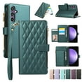 thumbnail image 1 of Allytechgroup Galaxy S25 Ultra Wallet Case with Cards Holder Zipper Pocket, RFID Blocking Hand Wrist Shoulder Strap Stylish Girls Women Phone Case for Samsung Galaxy S25 Ultra, Darkgreen, 1 of 9