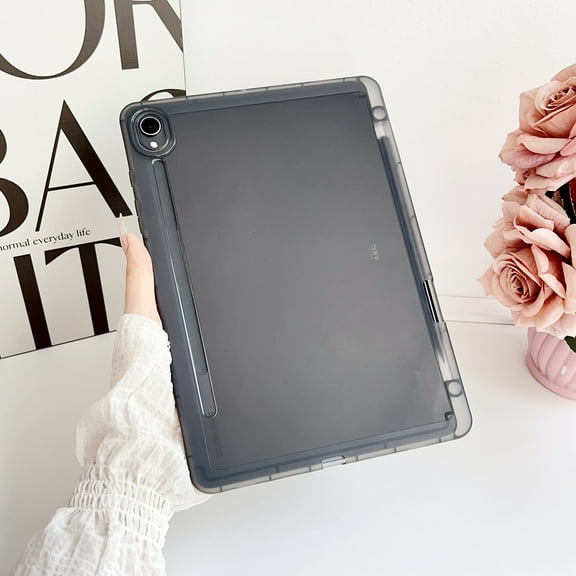 Allytechgroup Galaxy S9 FE Case, Ultra Slim Fit Shell Lightweight Translucent Pen Holder Shockproof Anti-Scratch Tablet Case Cover for Samsung Galaxy Tab S9 FE 10.9" SM-X510 X616B, Black