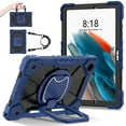 thumbnail image 1 of Allytechgroup Galaxy Tab A7 Lite 8.7" Case 2021 (SM-T220/T225/T227), Hybrid Rugged Shockproof Kickstand S Pen Holder Shoulder Strap Bumper Anti-Scratch Tablet Case for Galaxy Tab A7 Lite, Navyblue, 1 of 9