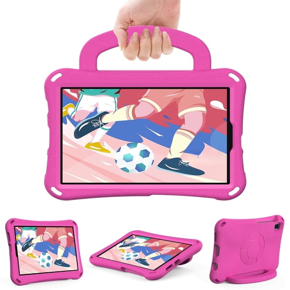 Allytechgroup Galaxy Tab A9+ 11" 2023 Case SM-X210 X215 X216, Cute Football Design Shockproof Bumper Handle Stand Kids Friendly Lightweight Case Cover for Samsung Galaxy Tab A9+ 11", Rose
