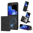 thumbnail image 1 of Allytechgroup Galaxy Z Flip 3 Case, Premium PU Leather 2 In 1 Wallet Phone Case for Samsung Galaxy Z Flip 3 with Card Holder Shockproof TPU Magnetic Cover Compatible with MagSafe & Car Mount,Black, 1 of 8