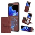 thumbnail image 1 of Allytechgroup Galaxy Z Flip 3 Case, Premium PU Leather 2 In 1 Wallet Phone Case for Samsung Galaxy Z Flip 3 with Card Holder Shockproof TPU Magnetic Cover Compatible with MagSafe & Car Mount,Winered, 1 of 8