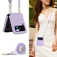 thumbnail image 1 of Allytechgroup Galaxy Z Flip 3 Wallet Case with Cards Holder, with Shoulder Strap Premium PU Leather Protective Shockproof Hand Wrist Phone Case Cover for Samsung Galaxy Z Flip 3, Purple, 1 of 6