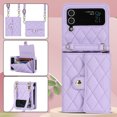thumbnail image 1 of Allytechgroup Galaxy Z Flip 3 Wallet Case with Shoulder Strap, Premium PU Leather Multiple Cards Slots Protective Shockproof Portable Phone Case Cover for Samsung Galaxy Z Flip 3, Purple, 1 of 7