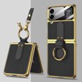 thumbnail image 1 of Allytechgroup Galaxy Z Flip 4 Case with Screen Protector, with Ring Holder Shoulder Strap Full Body Shockproof Bumper Anti-Scratch Slim Phone Case for Samsung Galaxy Z Flip4, Black, 1 of 10