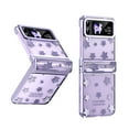 thumbnail image 1 of Allytechgroup Galaxy Z Flip 4 Case, Stars Design Hinge Protection Shockproof Slim Fit Shell Cover Anti-Scratch Transparent Clear Back Cover Phone Case for Samsung Galaxy Z Flip4, Purple, 1 of 7