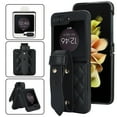 thumbnail image 1 of Allytechgroup Galaxy Z Flip 4 Case with Strap, Premium PU Leather Slim Fit Anti-Scratch Stylish Design Shockproof Protective Phone Case Cover for Samsung Galaxy Z Flip 4, Black, 1 of 8