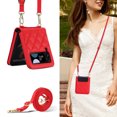 thumbnail image 1 of Allytechgroup Galaxy Z Flip 4 Wallet Case with Cards Holder, with Shoulder Strap Premium PU Leather Protective Shockproof Hand Wrist Phone Case Cover for Samsung Galaxy Z Flip 4, Red, 1 of 6