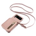 thumbnail image 1 of Allytechgroup Galaxy Z Flip 4 Wallet Case for Women Girls, Crossbody Shoulder Strap RFID Blocking Shockproof Cards Slots PU Leather Case Cover, Rosegold, 1 of 7