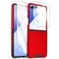 thumbnail image 1 of Allytechgroup Galaxy Z Flip 5 Case with Screen Protector, Sliding Camera Lens Protector Anti-Scratch Full Body Shockproof Anti-Scratch Rugged Phone Case Cover for Samsung Galaxy Z Flip 5,Red, 1 of 8