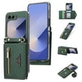 thumbnail image 1 of Allytechgroup Galaxy Z Flip 5 Case Wallet, Shockproof Phone Case with Zipper Pocket and Detachable Crossbody Shoulder Strap Protective Case Cover for Samsung Galaxy Z Flip 5, Darkgreen, 1 of 10