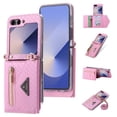 thumbnail image 1 of Allytechgroup Galaxy Z Flip 5 Case Wallet, Shockproof Phone Case with Zipper Pocket and Detachable Crossbody Shoulder Strap Protective Case Cover for Samsung Galaxy Z Flip 5, Pink, 1 of 10