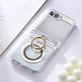 thumbnail image 1 of Allytechgroup Galaxy Z Flip 6 Case, Magnetic Cover with Magsafe Compatibility Wireless Charging Support Kickstand Ring Holder Shockproof Clear Back Cover Phone Case for Samsung Galaxy Z Flip6, Silver, 1 of 7