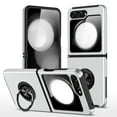 thumbnail image 1 of Allytechgroup Galaxy Z Flip 6 Case with Ring Holder, Rotating Stand Compatible with Car Mount Shockproof Bumper Anti-Scrartch Rugged Hybrid Phone Case for Samsung Galaxy Z Flip 6, Silver, 1 of 7