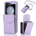 thumbnail image 1 of Allytechgroup Galaxy Z Flip 6 Case with Wallet for Girls Women, RFID Blocking Detachable Shoulder Strap Cards Holder Slim Case Cover for Samsung Galaxy Z Flip6, Lightpurple, 1 of 7