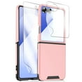 thumbnail image 1 of Allytechgroup Galaxy Z Flip 6/Flip 7 FE Case with Screen Protector, Sliding Camera Lens Protector Anti-Scratch Shockproof Anti-Scratch Rugged Phone Case Cover for Samsung Galaxy Z Flip 6/7 FE,Pink, 1 of 8