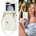 thumbnail image 1 of Allytechgroup Galaxy Z Flip 6 Wallet Case, Stylish Practical Protective Premium PU Leather Cards Slots Hand Wrist Crossbody Strap Phone Case for Samsung Galaxy Z Flip 6, White, 1 of 6