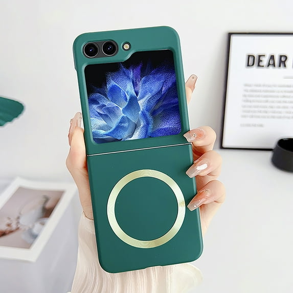 Allytechgroup for Galaxy Z Flip 7 Case Magnetic, Compatible with Mag-safe Slim Fit Shockproof Anti-Scratch Wireless Charging Support Bumper Phone Case for Samsung Galaxy Z Flip 7, Darkgreen