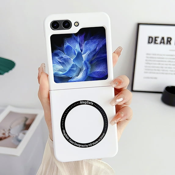 Allytechgroup for Galaxy Z Flip 7 Case Magnetic, Compatible with Mag-safe Slim Fit Shockproof Anti-Scratch Wireless Charging Support Bumper Phone Case for Samsung Galaxy Z Flip 7, White